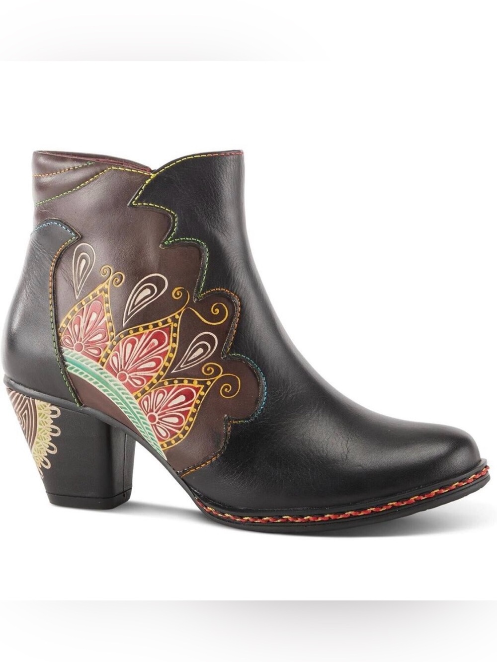 L’Artiste by Spring Step Womens Zamihi Leather Zip Booties